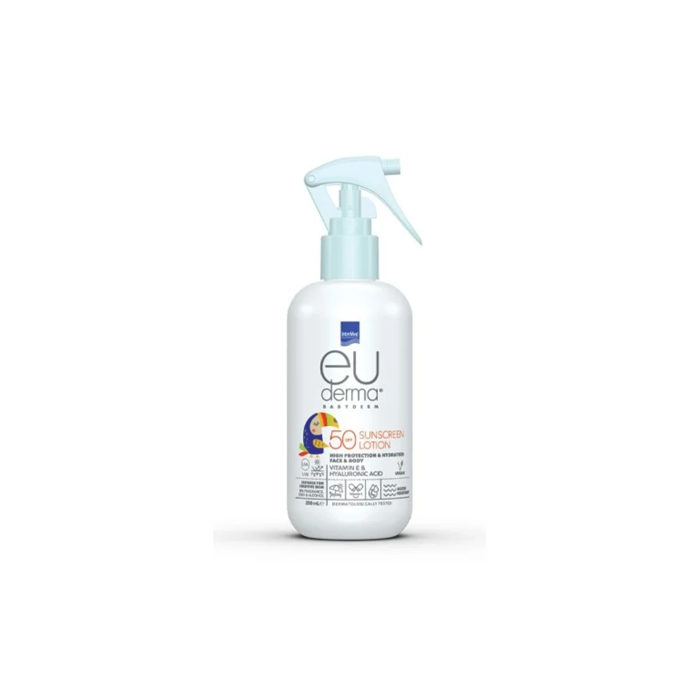 Φωτογραφία προϊόντος: EUDERMA BABYDERM Sunscreen Lotion SPF50 - Αντηλιακό Γαλάκτωμα για Βρέφη & Παιδιά SPF50 (200ml)