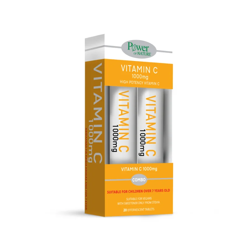 Φωτογραφία προϊόντος: POWER OF NATURE Vitamin C 1000mg 20eff.tabs + Vitamin C 1000mg 20eff.tabs