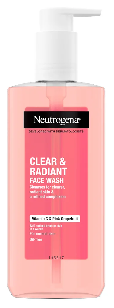Φωτογραφία προϊόντος: Neutrogena Clear & Radiant Face Wash - Καθαριστικό Προσώπου με Vitamin C & Pink Grapefruit (200ml)