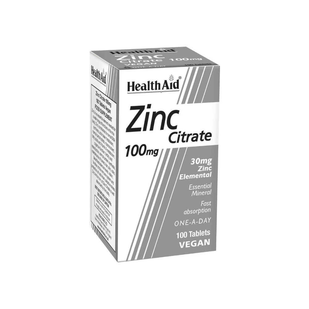 Φωτογραφία προϊόντος: HEALTH AID Zinc Citrate 100mg 100tabs