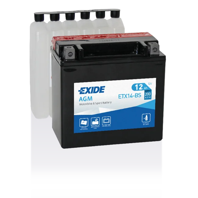 Φωτογραφία προϊόντος: Exide Technologies Μπαταρία μοτοσυκλέτας EXIDE ETX14-BS 12V 12Ah