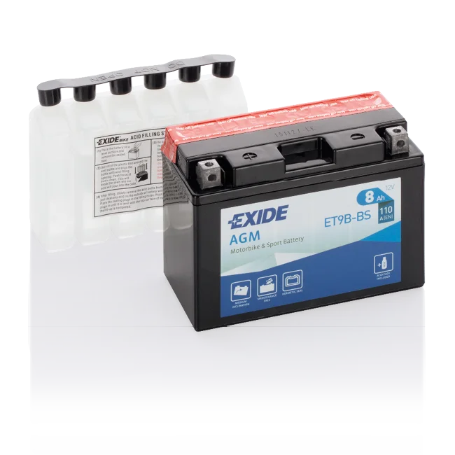 Φωτογραφία προϊόντος: Exide Technologies Μπαταρία μοτοσυκλέτας EXIDE ET9B-BS 12V 8Ah