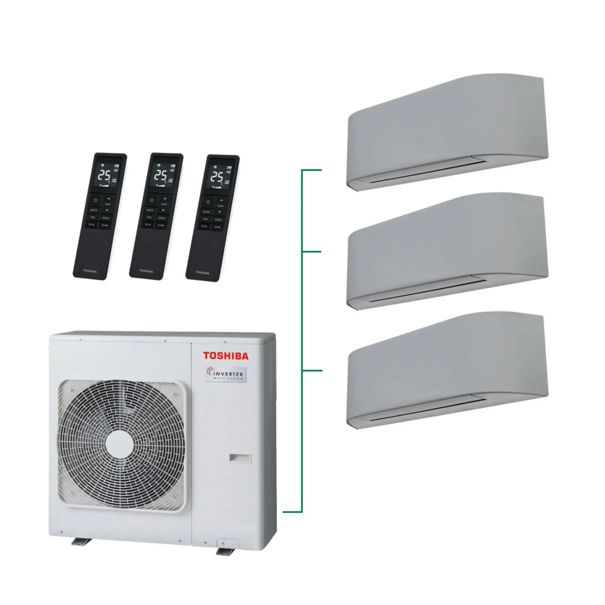 Φωτογραφία προϊόντος: Κλιματιστικό Toshiba RAS- 3M26G3AVG-E (3-room) + 2 Haori RAS-B10N4KVRG-E + 1 Haori RAS-B16N4KVRG-E