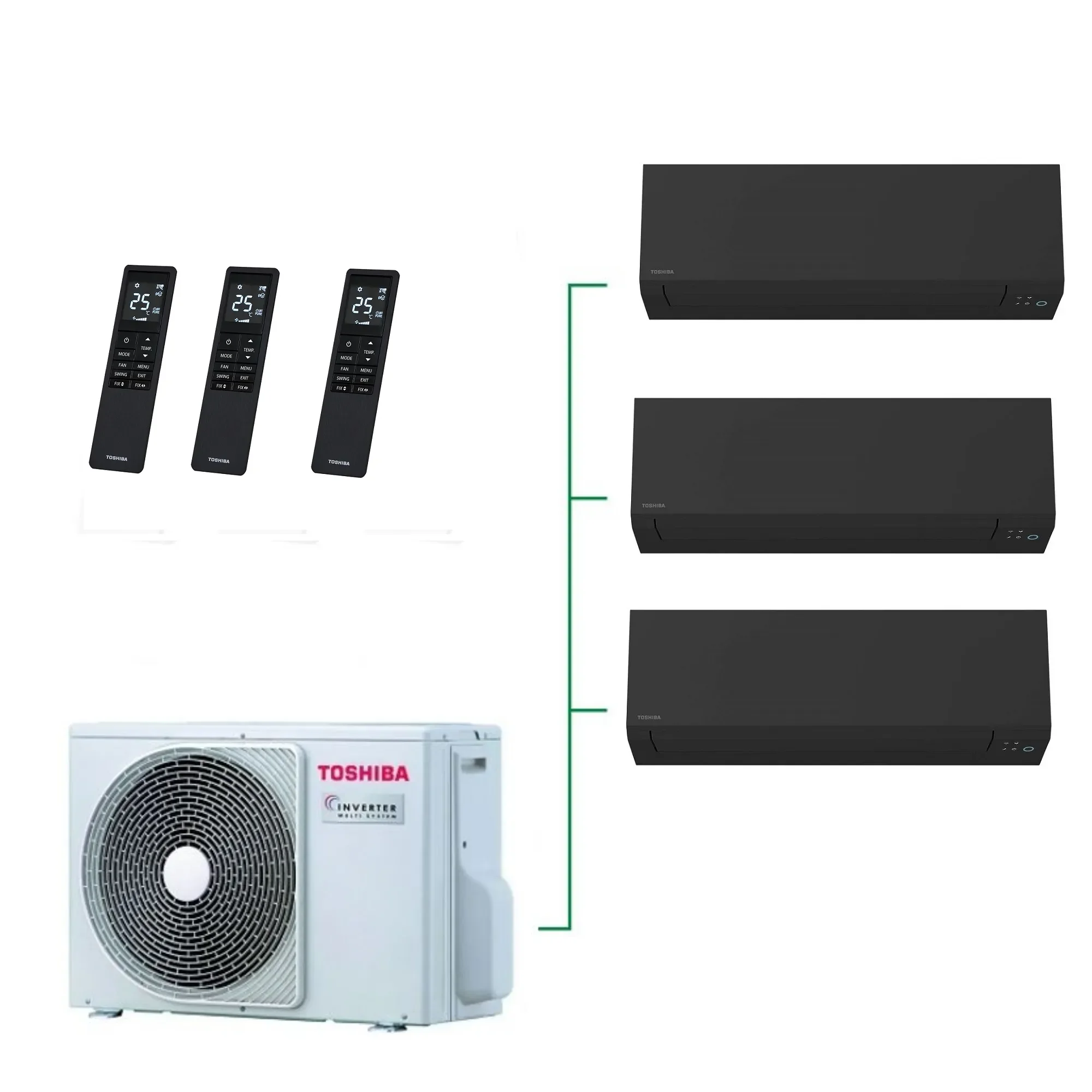 Φωτογραφία προϊόντος: Κλιματιστικό Toshiba RAS- 3M26G3AVG-E (3-room) + 3 Edge Black RAS-B10G3KVSGB-E