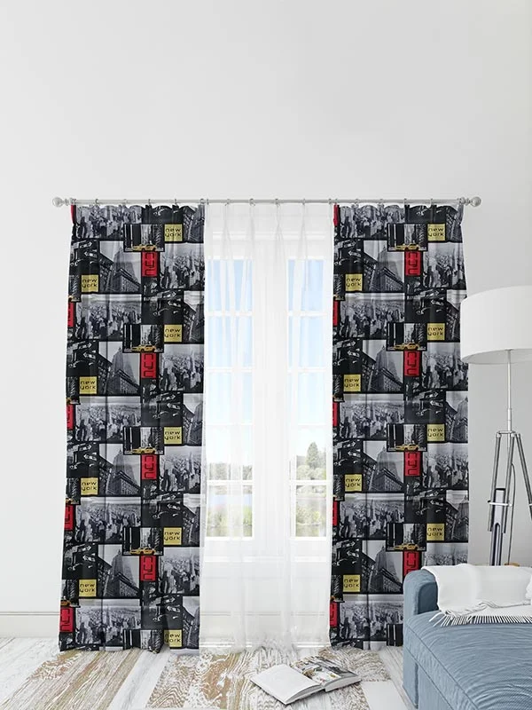Φωτογραφία προϊόντος: SUNSHINE HOME ΚΟΥΡΤΙΝΑ ΛΟΝΕΤΑ 150X280CM NEW YORK -GREY- SUNSHINE