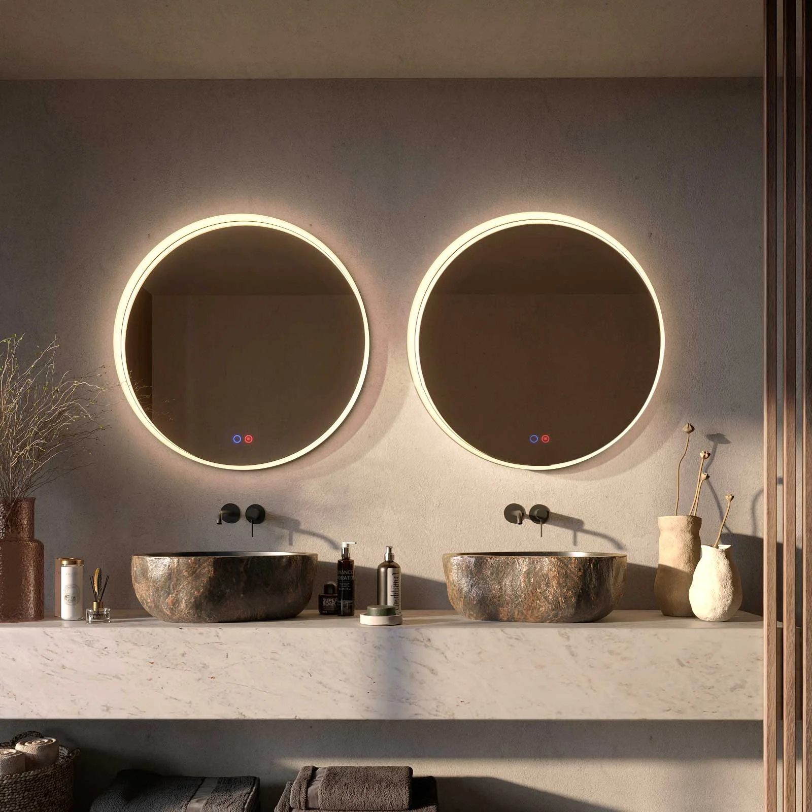 Φωτογραφία προϊόντος: Καθρέπτης led Imex Bolonia BOLO039/60NG χρώμα μαύρο ματ Ø60 αντιθαμβωτικός