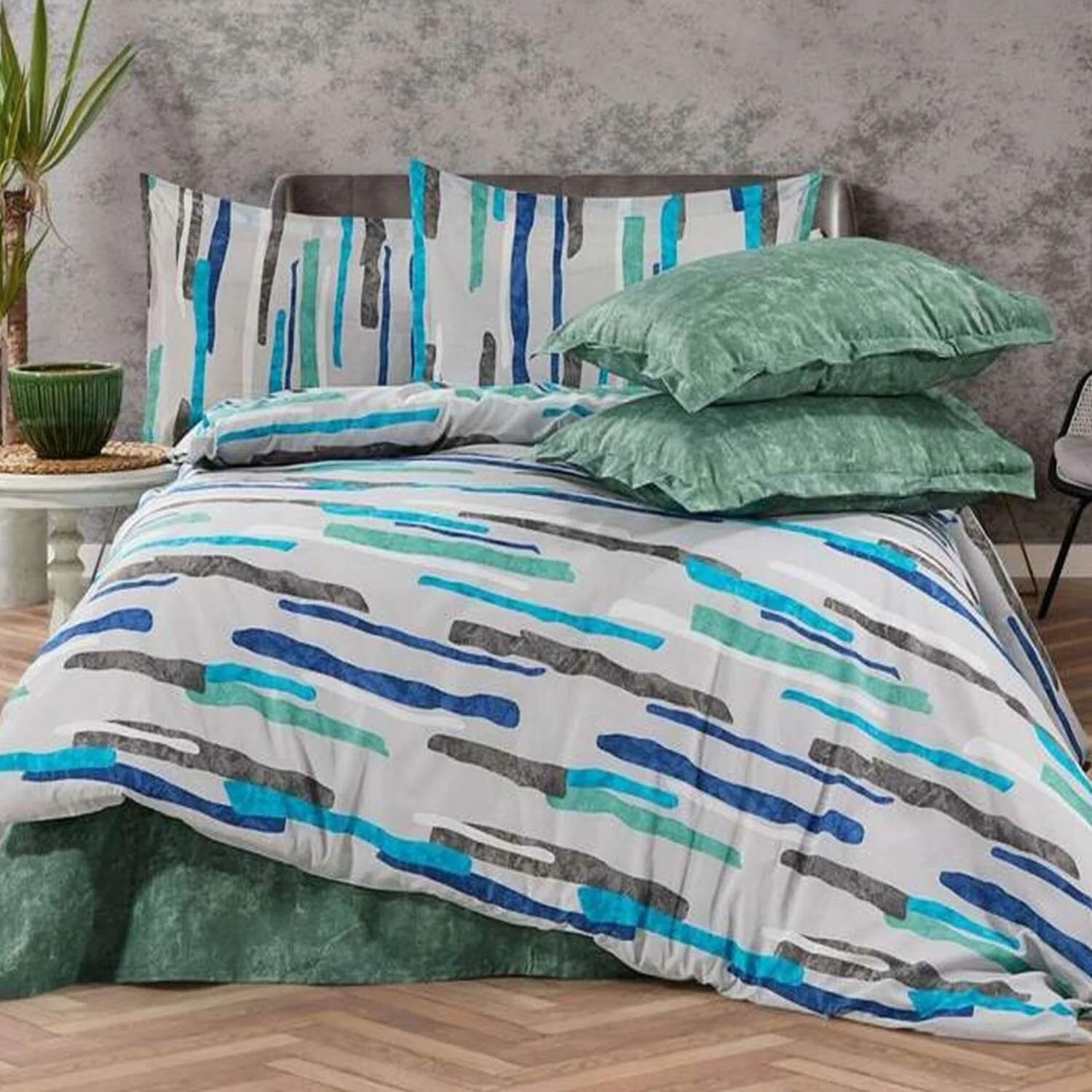 Φωτογραφία προϊόντος: MayHome Σετ Κουβερλί Polycotton Μονό (Π: 160cm x Μ: 240cm) – 2520846477 Γεωμετρικό