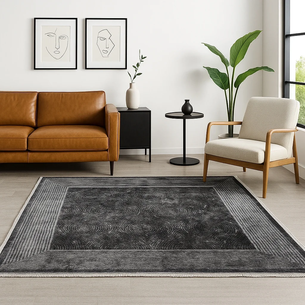 Φωτογραφία προϊόντος: Saray Home Χαλιά Κλασικά Heatset ανάγλυφα με κρόσσι Halic 160X210cm HL606-GR-160 Γκρι