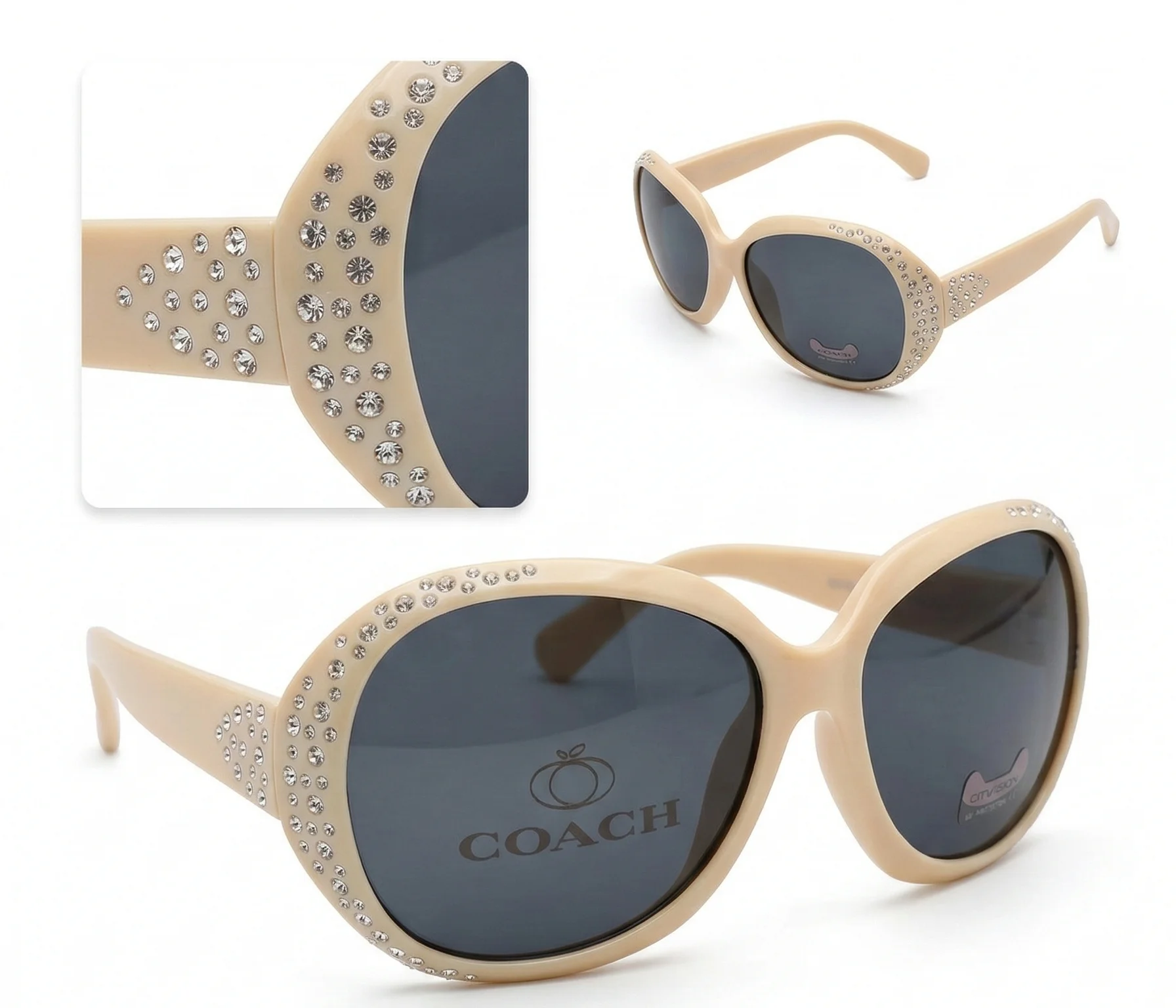 Φωτογραφία προϊόντος: Peach Jewelry Παιδικά Γυαλιά Ηλίου - Κρεμ-Μπεζ & Στρας