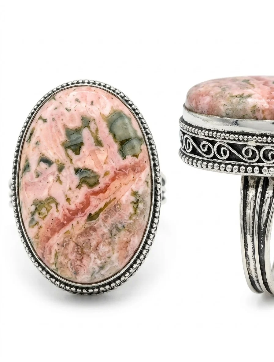Φωτογραφία προϊόντος: Peach Jewelry Δαχτυλίδι Ασήμι 925 με Φυσικό Ροδονίτη