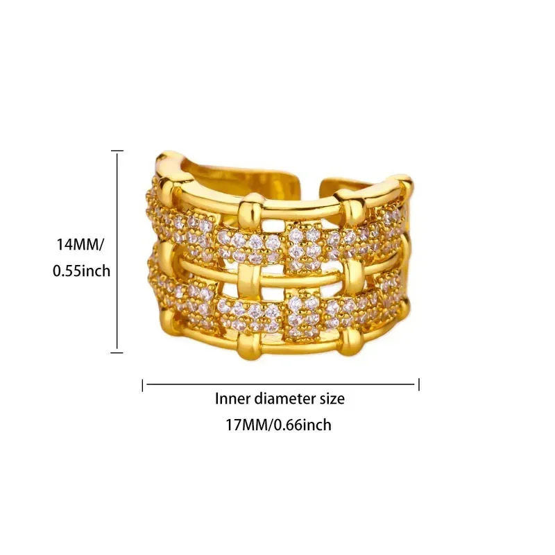 Φωτογραφία προϊόντος: Peach Jewelry Δαχτυλίδι Με Ζιρκόνια Χρυσό Από Ανοξείδωτο Ατσάλι 304 Επίστρωση 18Κ ρυθμιζόμενο
