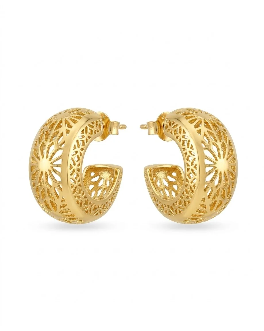 Φωτογραφία προϊόντος: Peach Jewelry Σκουλαρίκια Ασημι 925 Επίχρυσα 18Κ