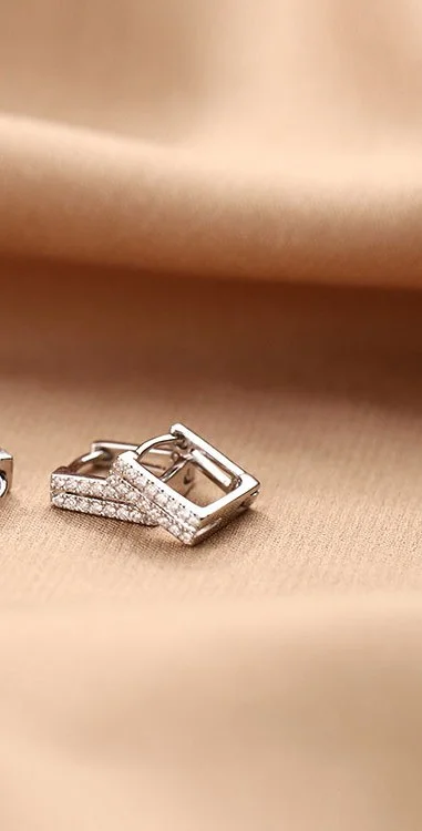 Φωτογραφία προϊόντος: Peach Jewelry Σκουλαρίκια Ασημι 925 Tετραγωνο