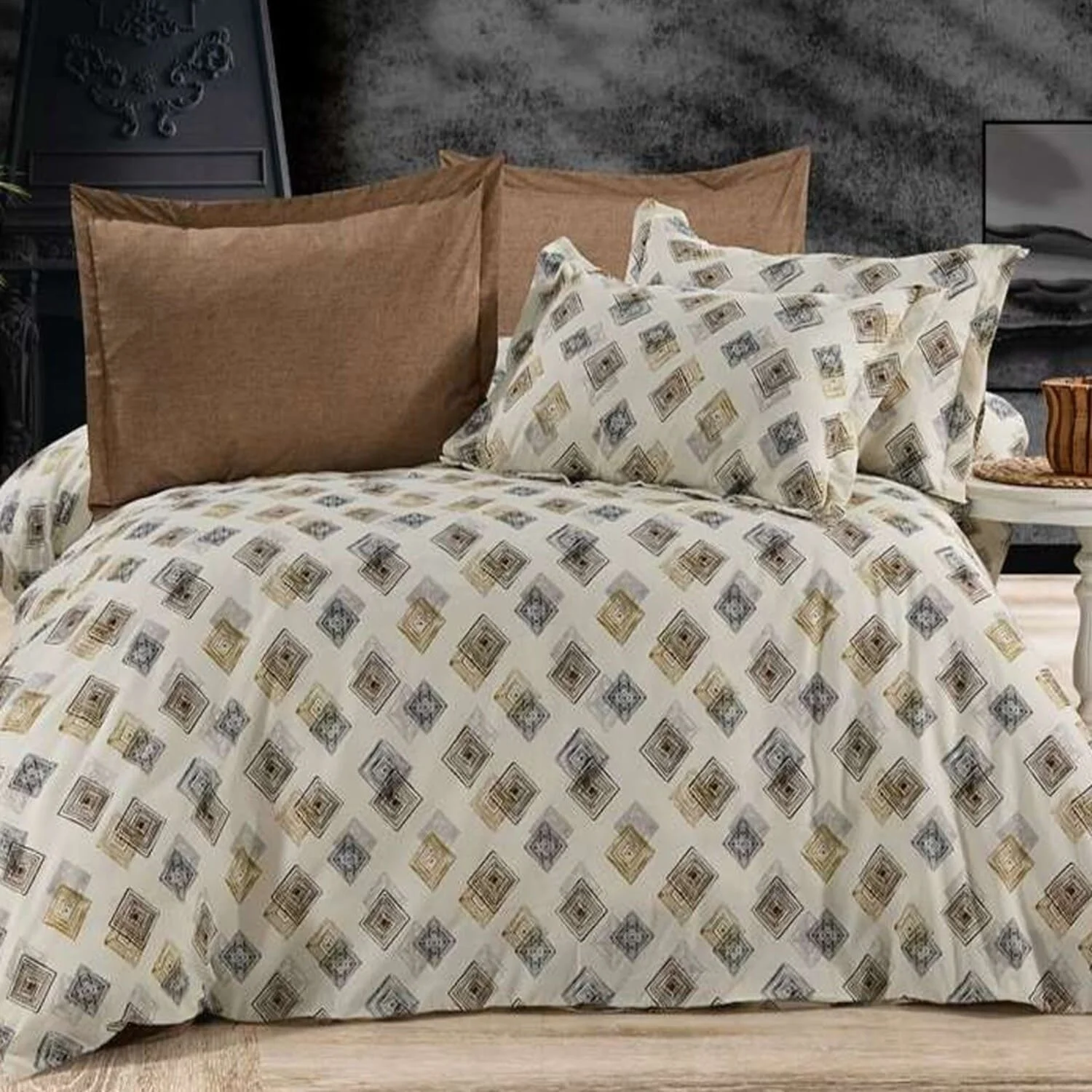 Φωτογραφία προϊόντος: MayHome Σετ Σεντόνια Polycotton Μονά 2520436471 (Π: 160cm x Μ: 240cm) – Γεωμετρικό