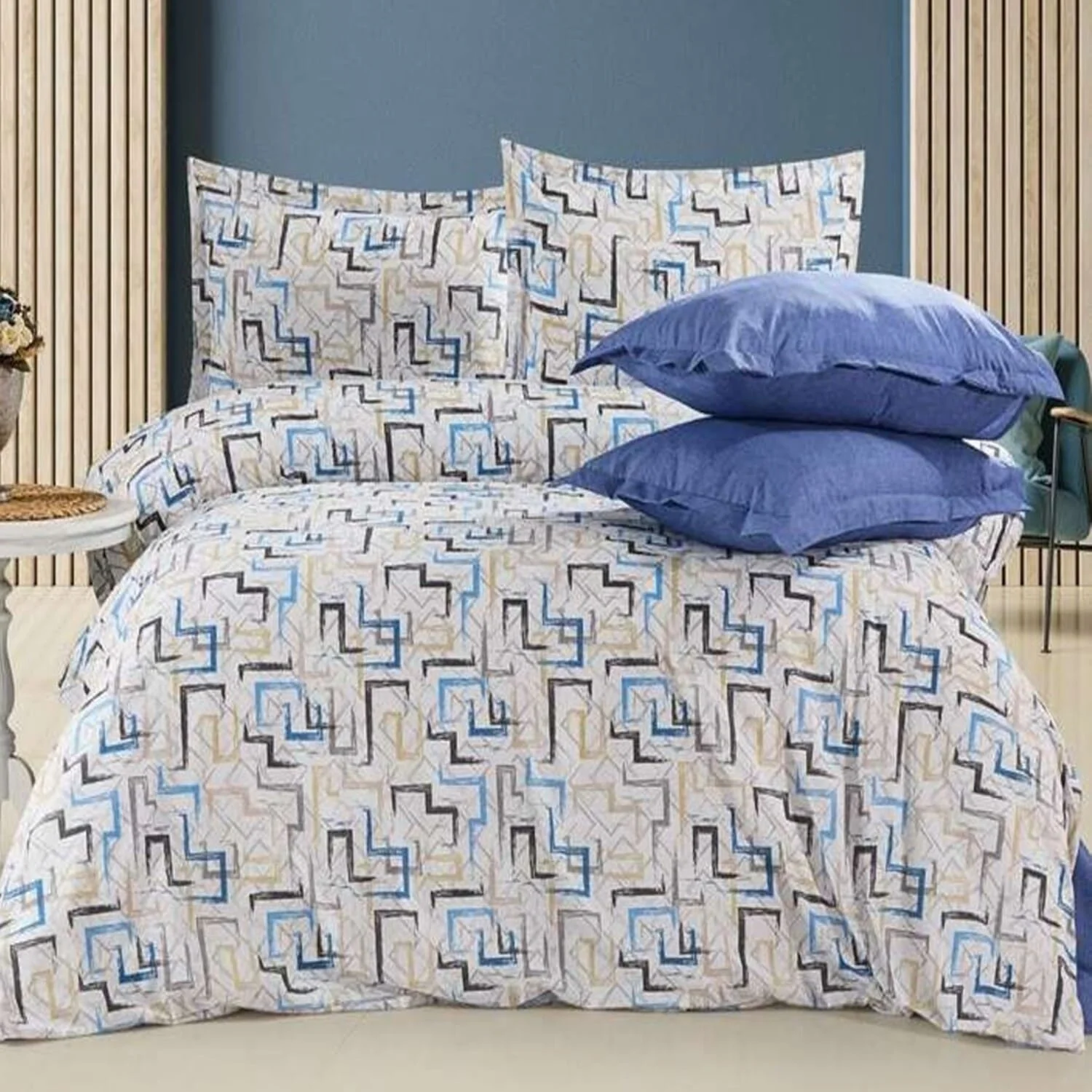 Φωτογραφία προϊόντος: MayHome Σετ Παπλωματοθήκη Polycotton Μονή (Π: 160cm x Μ: 240cm) - 2520926470 Γεωμετρικό