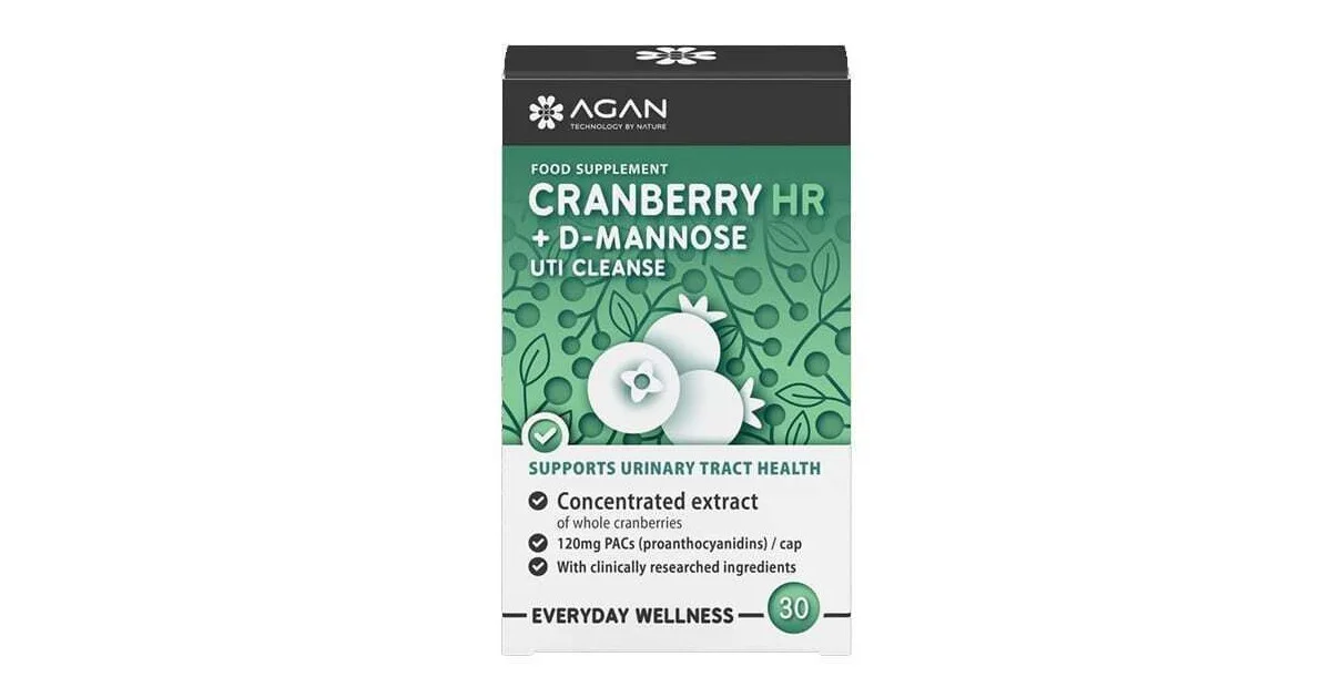Φωτογραφία προϊόντος: Agan Cranberry HR & D-Mannose Ειδικό Συμπλήρωμα Διατροφής 30 κάψουλες