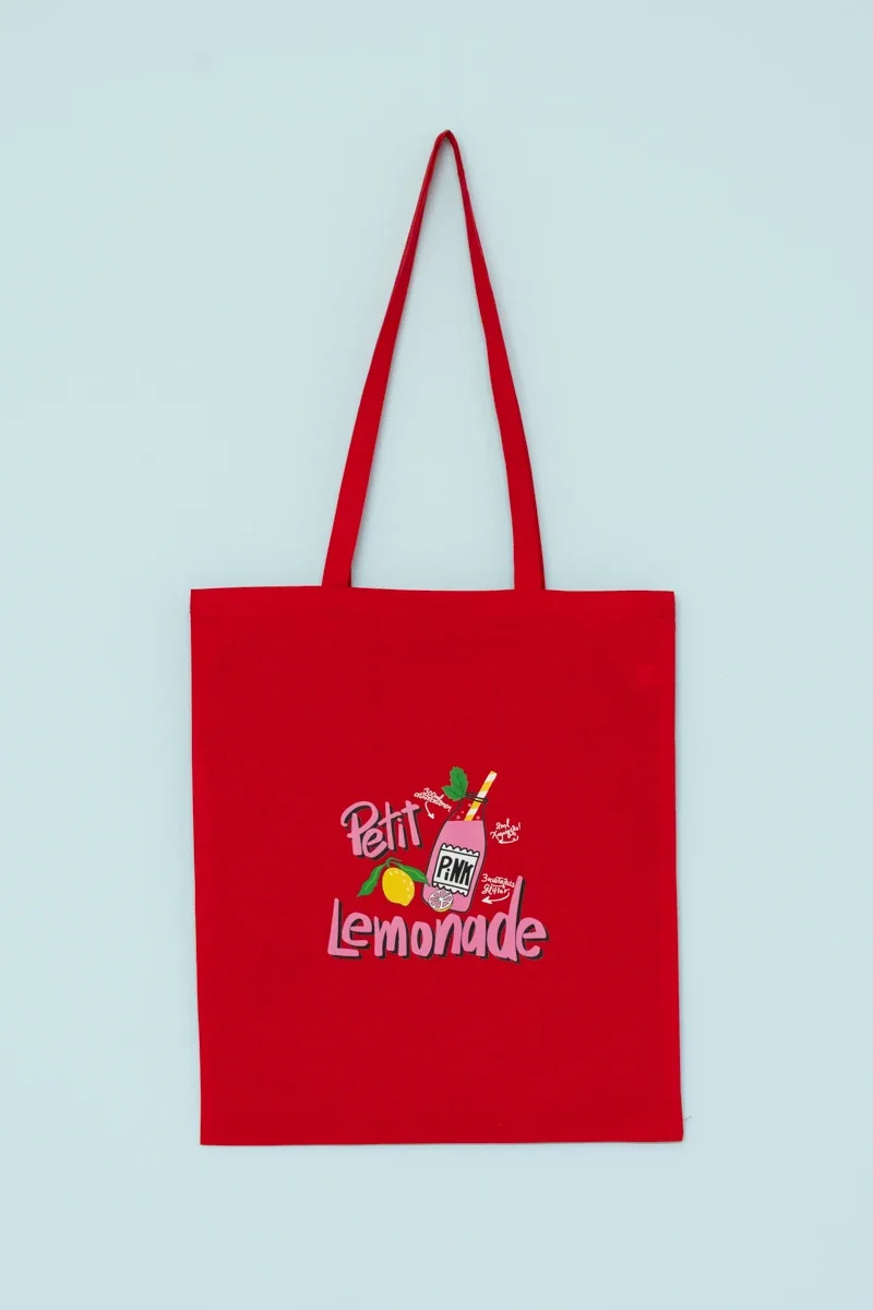 Φωτογραφία προϊόντος: Red Tote Bag "Petit Lemonade" Οικολογική Τσάντα Petit Boutik
