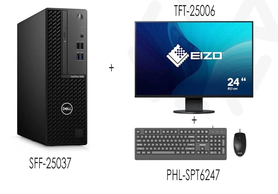 Φωτογραφία προϊόντος: NG 1 Χ REF DELL OPTIPLEX 3080 SFF, i5 10400F, 8GB DDR4, 256GB SSD+REF ΟΘΟΝΗ EIZO EV2456, 24in, BEZELESS, IPS+PHILIPS ΕΝΣΥΡΜΑΤΟ ΣΕΤ WINDOWS 11 HOME DPK 8GB DDR4 Χωρίς Αλλαγή SSD