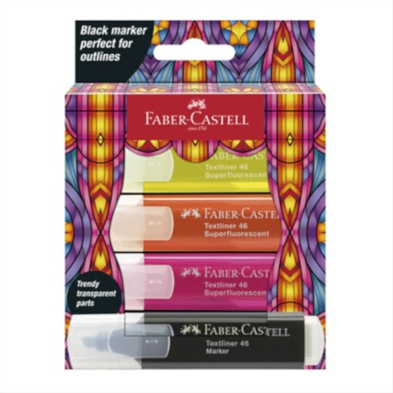 Φωτογραφία προϊόντος: Faber Castell Σετ 4 Μαρκαδ. Υπογράμμισης Glassy Fluo 254693 - 129254693