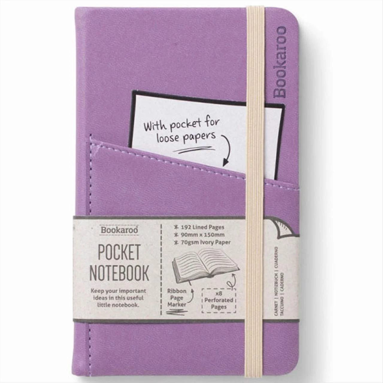 Φωτογραφία προϊόντος: Bookaroo - Σημειωματάριο Ivory Ριγέ Α6 Με Λάστιχο 192pgs - Aubergine - 43031AU