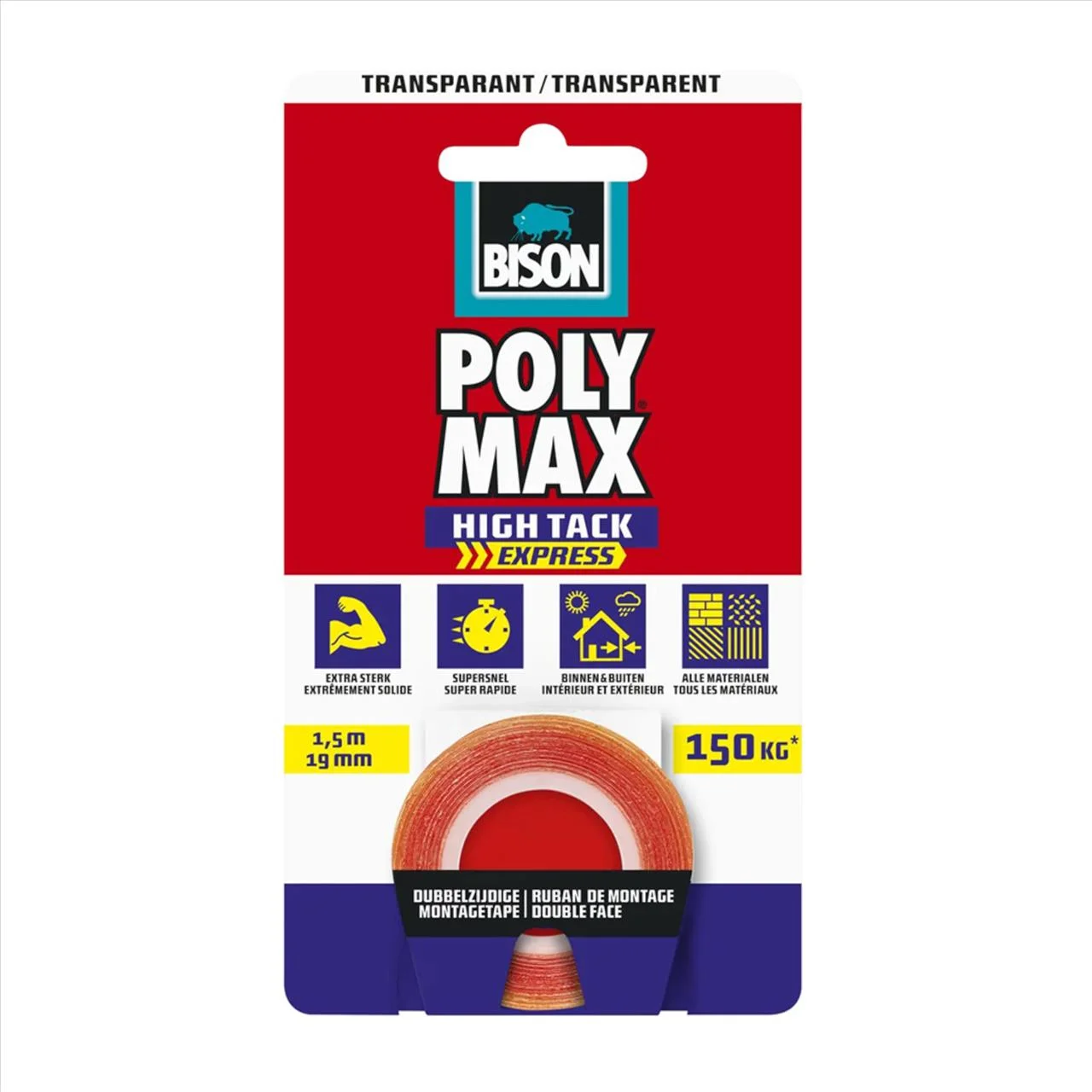 Φωτογραφία προϊόντος: BISON Ταινία Διπλής Όψης 19mm x 1.5m - 6305458
