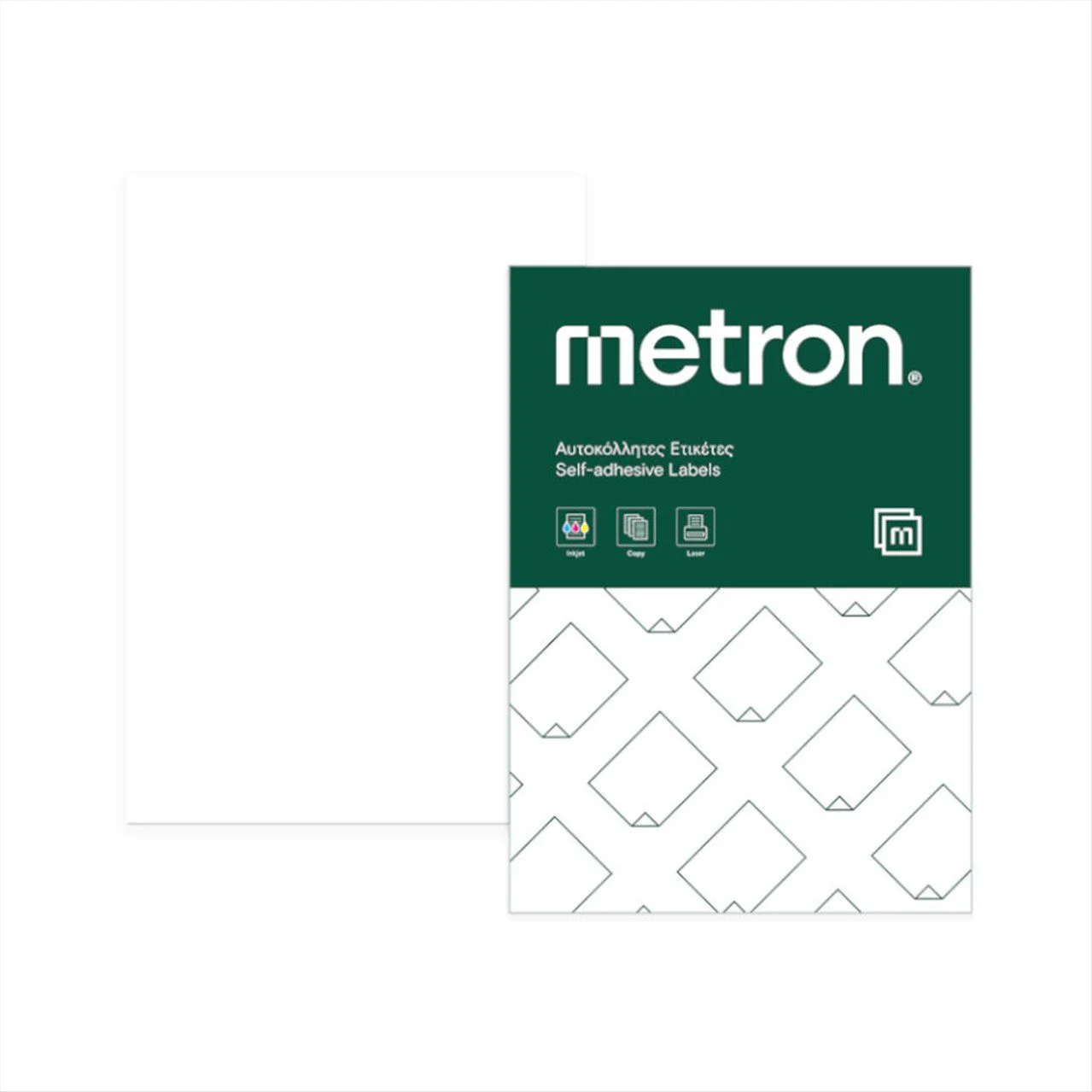 Φωτογραφία προϊόντος: Metron Αυτοκόλλητες Ετικέτες Εκτύπωσης Α4 210x297 1/Φ 100 Φύλλων - 537.094138