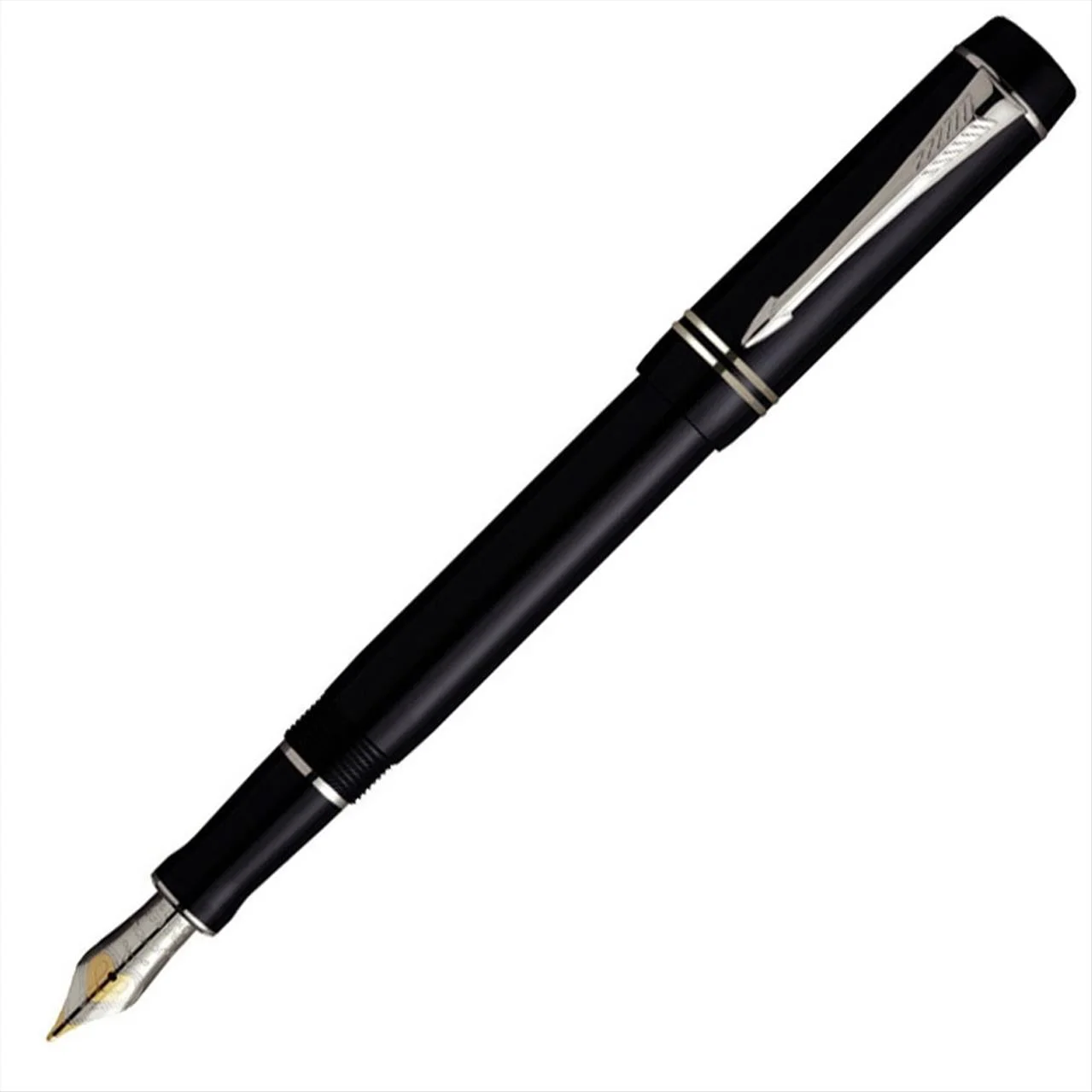 Φωτογραφία προϊόντος: Parker Πένα Duofold mini Black Platinum trim Fountain pen Silver - 1102.1851.11S