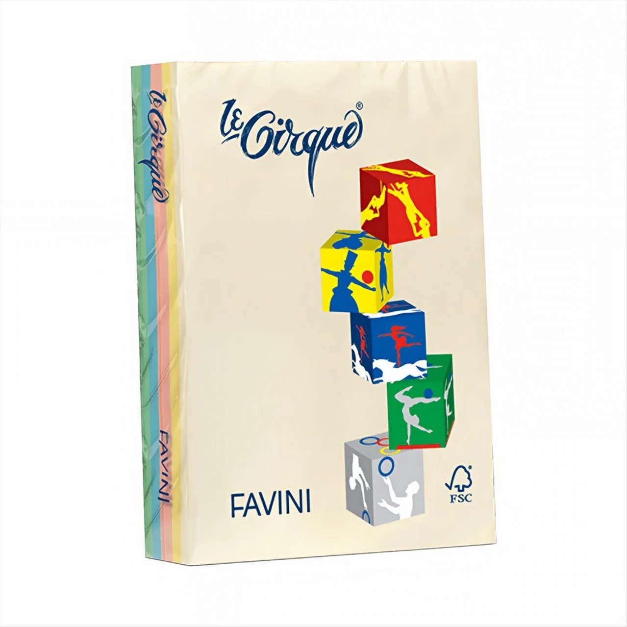 Φωτογραφία προϊόντος: Favini Le Cirque - Χρωματιστό Χαρτί A4 160gr 250Φ 5 Παστέλ Χρώματα - 160-ASS-P