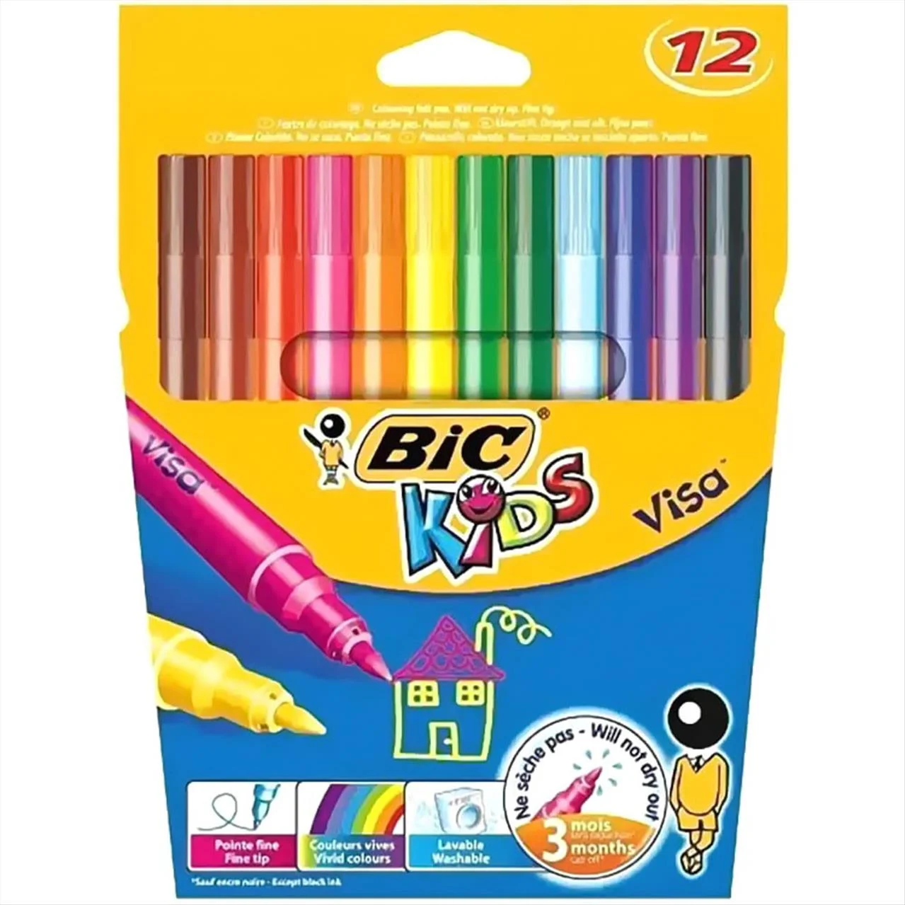 Φωτογραφία προϊόντος: BIC Μαρκαδόροι Kids Visa Λεπτοί 12τμχ. - 8886956