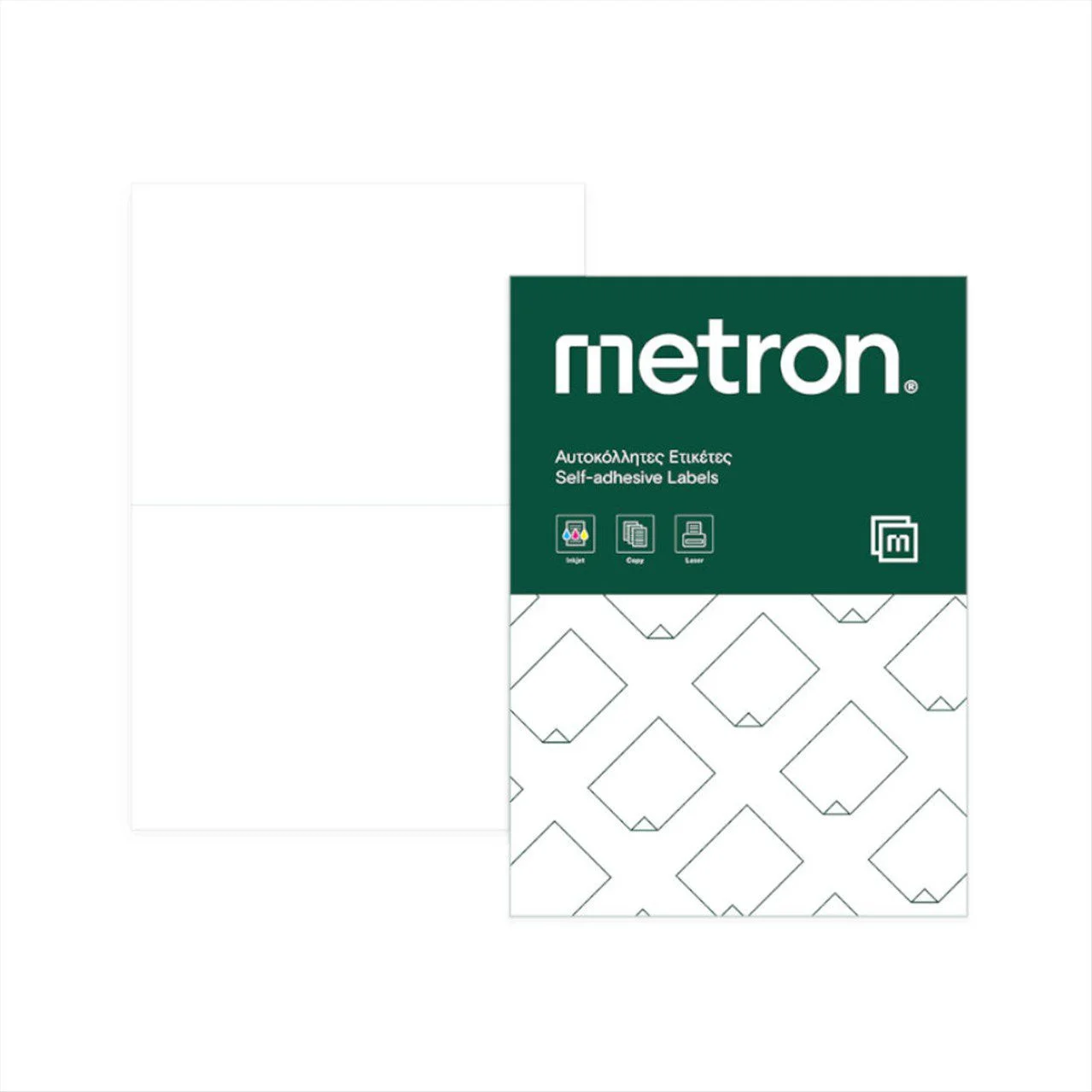 Φωτογραφία προϊόντος: Metron Αυτοκόλλητες Ετικέτες Εκτύπωσης Α4 210x148 2/Φ 100 Φύλλων - 537.094145