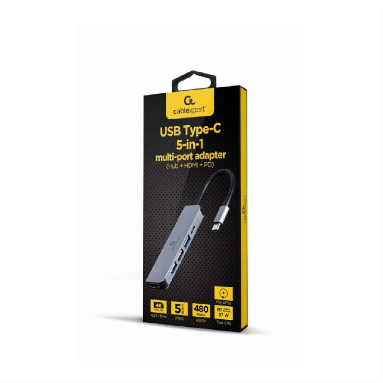 Φωτογραφία προϊόντος: Cablexpert Μultiport Αdapter 5in1 (HUB+HDMI+PD) - A-CM-COMBO5-03