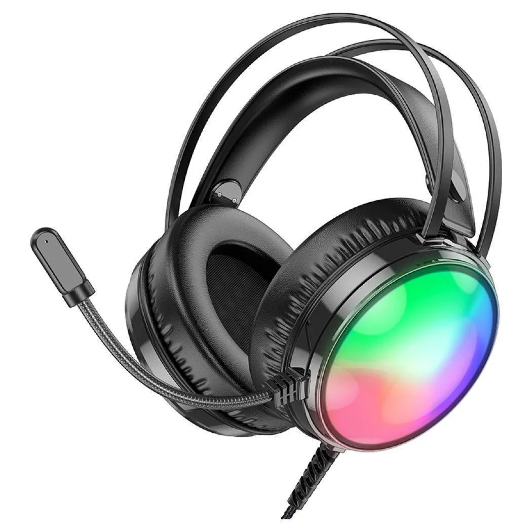 Φωτογραφία προϊόντος: OEM Over Ear Gaming Ακουστικά σύνδεσης 3.5mm/USB με μικρόφωνο Μαύρο BO108