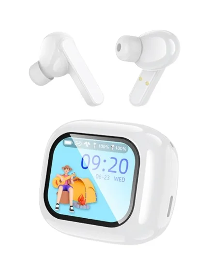 Φωτογραφία προϊόντος: Hoco In-ear Bluetooth Handsfree Ακουστικά με Θήκη Φόρτισης με Οθόνη Αφής Άσπρα DES53