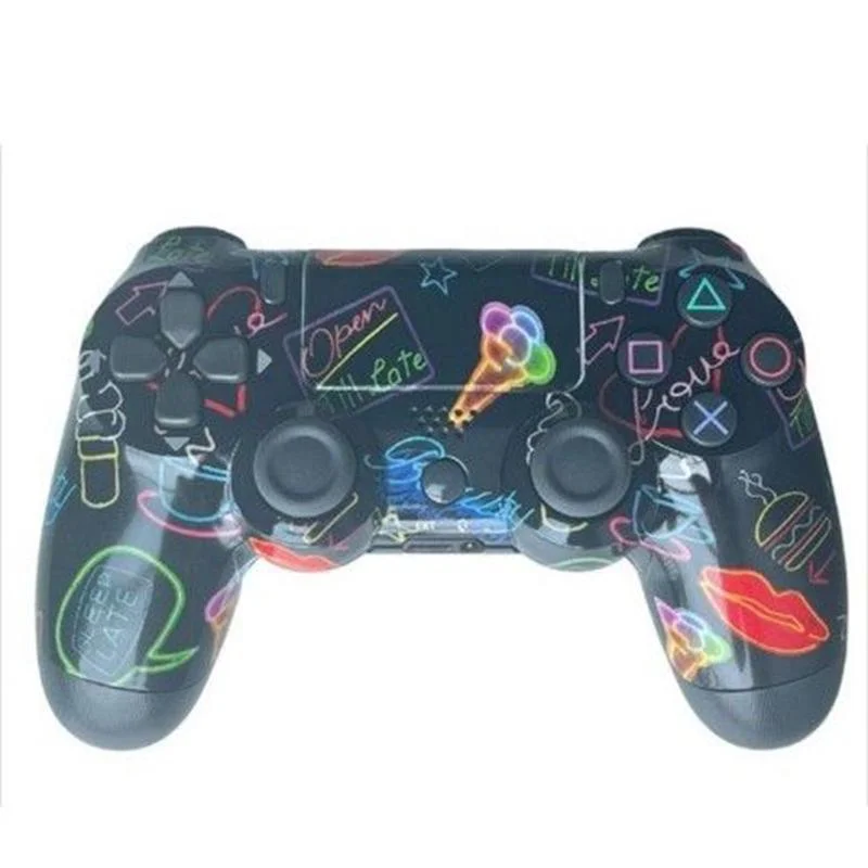 Φωτογραφία προϊόντος: OEM Doubleshock Ασύρματο Gamepad για PS4 Μαύρο με Πολύχρωμα Σχέδια