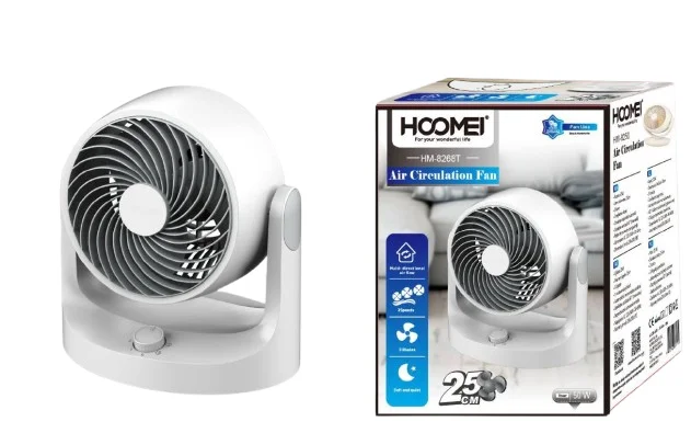 Φωτογραφία προϊόντος: Hoomei Επιτραπέζιος Ανεμιστήρας 50W με Διάμετρο 25cm και 3 Ταχύτητες HM-8258T