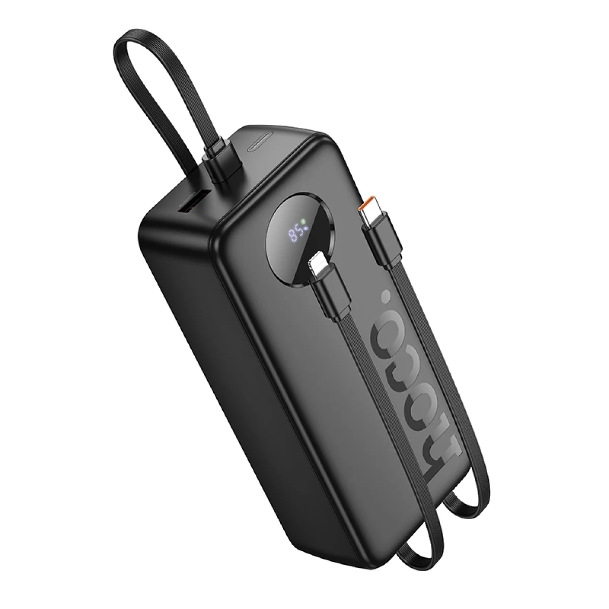 Φωτογραφία προϊόντος: Hoco Power Bank 20000mAh με 2 Eνσωματωμένα Καλώδια Φόρτισης και Θύρες USB-A, USB-C Μαύρο J132B