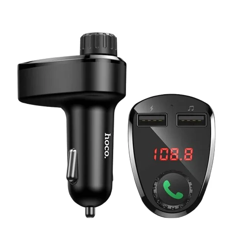 Φωτογραφία προϊόντος: Hoco FM Transmitter Αυτοκινήτου με δυνατότητα σύνδεσης Bluetooth και USB Μαύρο DE24