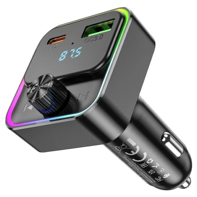 Φωτογραφία προϊόντος: Hoco FM Transmitter Αυτοκινήτου με δυνατότητα σύνδεσης Bluetooth και USB Μαύρο E81