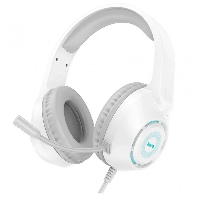 Φωτογραφία προϊόντος: Hoco Over Ear Gaming Ακουστικά σύνδεσης 3.5mm/USB με μικρόφωνο Άσπρο W108