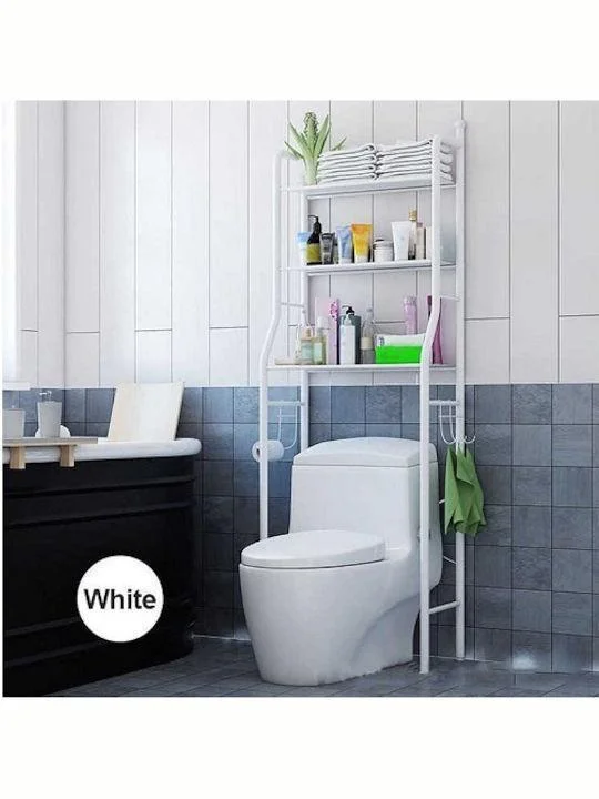 Φωτογραφία προϊόντος: OEM TW-101 Επιδαπέδια Ραφιέρα Μπάνιου Μεταλλική με 3 Ράφια 47x25x156cm