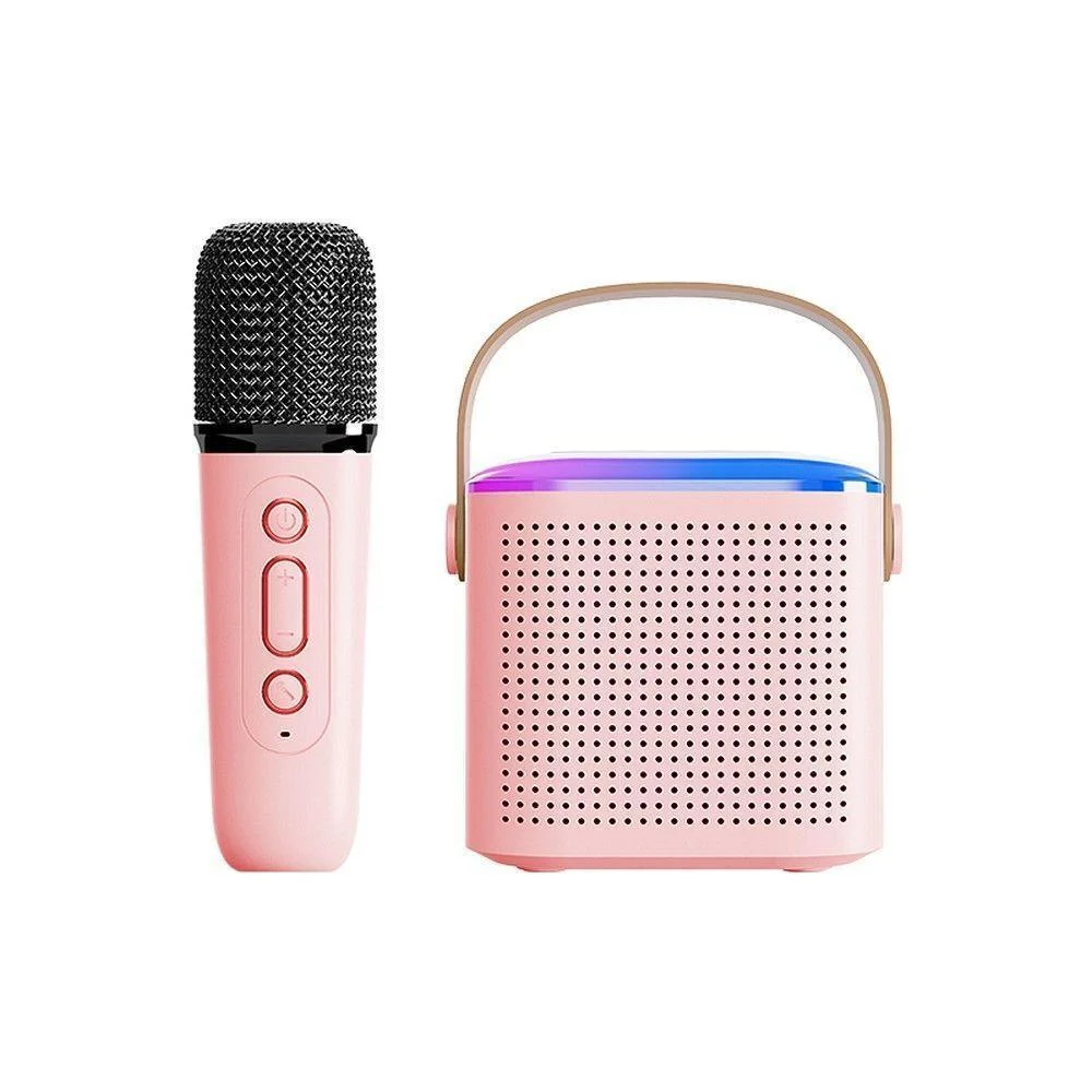 Φωτογραφία προϊόντος: OEM Ασύρματο Ηχείο Karaoke με Ασύρματα Μικρόφωνα Y1 σε Ροζ Χρώμα