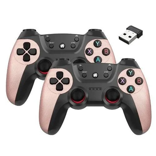 Φωτογραφία προϊόντος: OEM Σετ Ασύρματα Gamepad 2.4G 2 τμχ Ροζ Χρυσό
