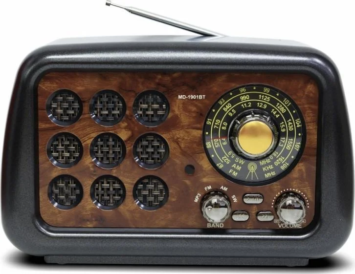 Φωτογραφία προϊόντος: KEMEI KEMAI MD-1901BT Retro Επιτραπέζιο Ραδιόφωνο Επαναφορτιζόμενο με USB Καφέ