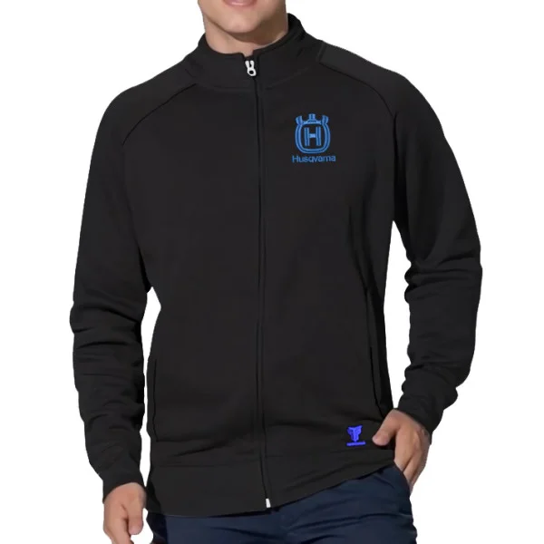 Φωτογραφία προϊόντος: Takeposition Unisex Φούτερ Moto Husgvarna με Κέντημα, Ψηλό Γιακά & Πλαϊνές Τσέπες – Μαύρο