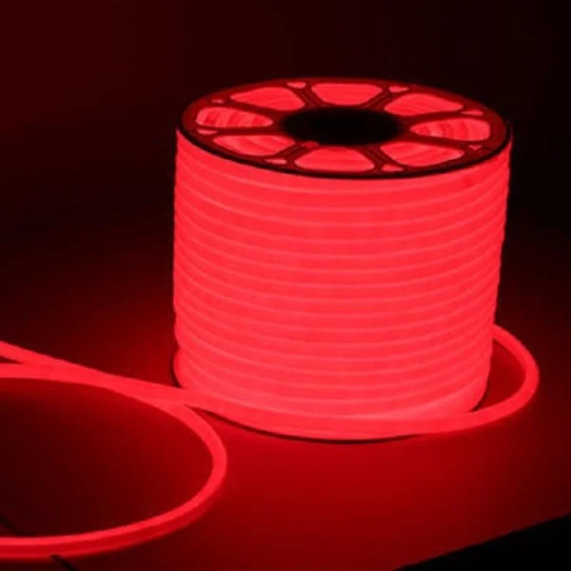 Φωτογραφία προϊόντος: SQUARE NEON FLEX ταινία led 230V στροφείο 50m 8W/m 900lm/m 330° κόκκινο dimmable IP65 2835-120/NSRED-50 UNIVERSE