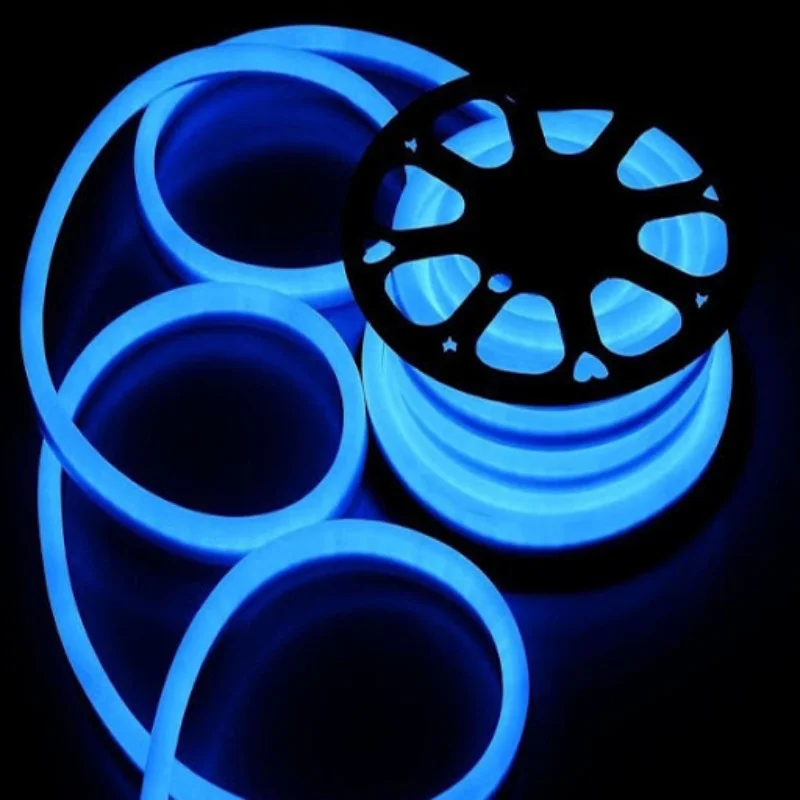 Φωτογραφία προϊόντος: SQUARE NEON FLEX ταινία led 230V στροφείο 50m 8W/m 900lm/m 330° μπλε dimmable IP65 2835-120/NSBLUE-50 UNIVERSE