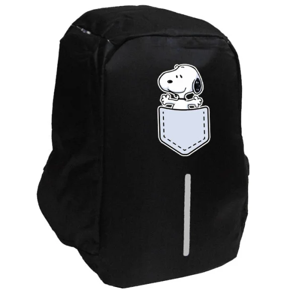 Φωτογραφία προϊόντος: Takeposition Pocket Snoopy Σχολική τσάντα Razor 1κεντρική θέση Rpet 600D 44Y x 34Μ x 10Π, Μαύρο, 973-1280-02