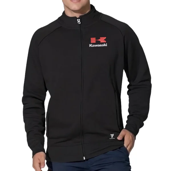 Φωτογραφία προϊόντος: Takeposition Unisex Φούτερ Moto Kawasaki με Κέντημα, Ψηλό Γιακά & Πλαϊνές Τσέπες – Μαύρο
