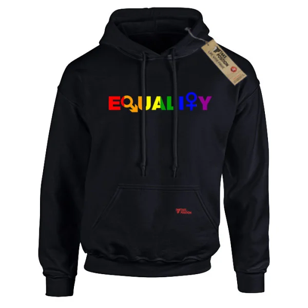 Φωτογραφία προϊόντος: Unisex Φούτερ με Κουκούλα Equality Μαύρο – Takeposition Pride Edition