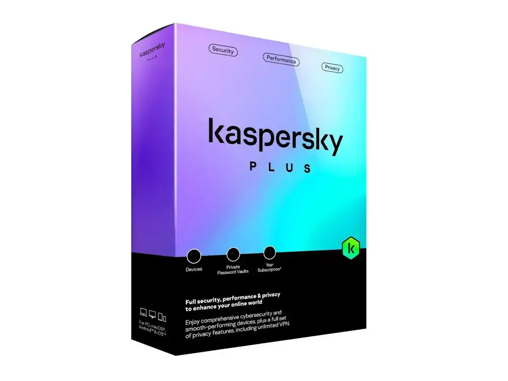 Φωτογραφία προϊόντος: Kaspersky Plus (3 Συσκευές /1 Χρόνo) Ηλεκτρονική άδεια